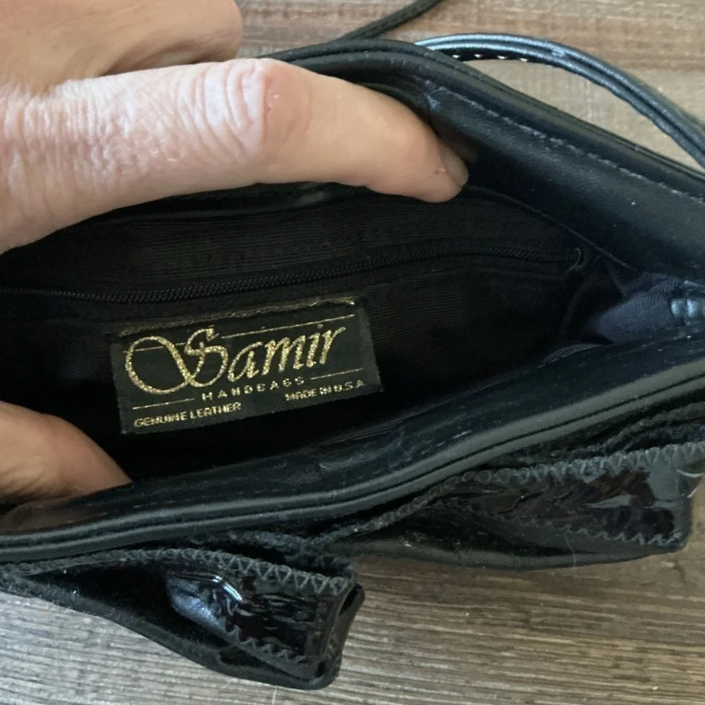 Vintage Samir 80’s Black Leather Shoulder Handbag